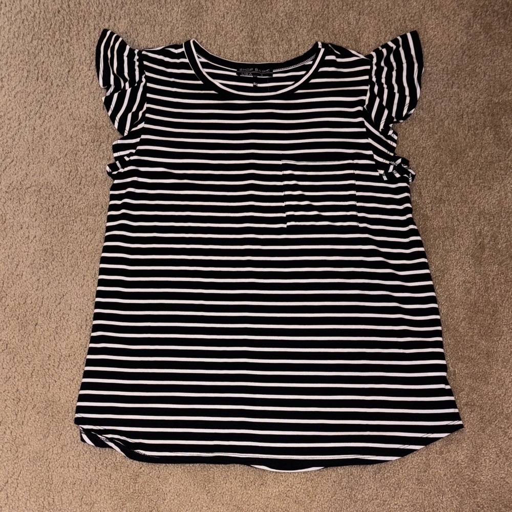 Striped Black and White Women's Blouse